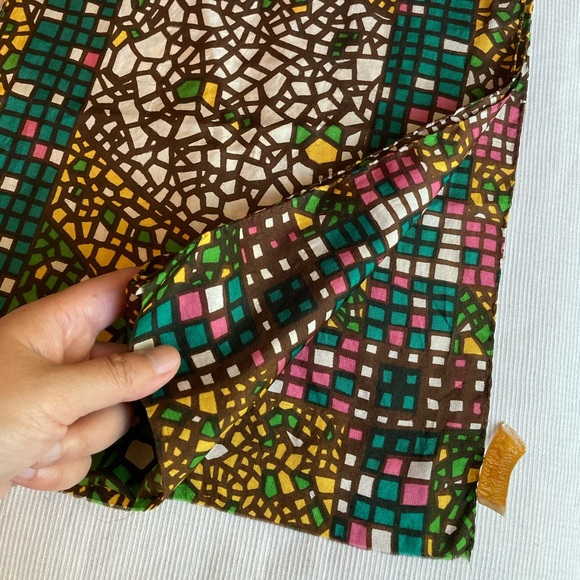 Vintage Saks Fifth Avenue Silk Made in Switzerland Stained Glass Motif Scarf - Picture 8 of 13